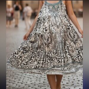 Camilla Girls Leopard Print long dress. Size 10.